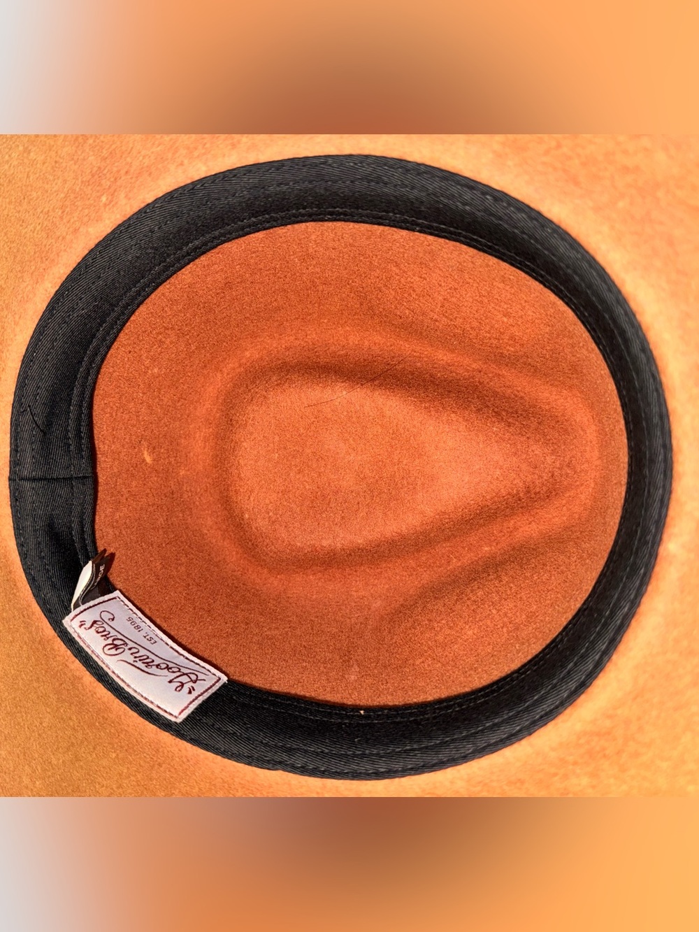 Goorin Bros Rust-Brown Felt Rancher Hat with Cream Band - Picture 5 of 8